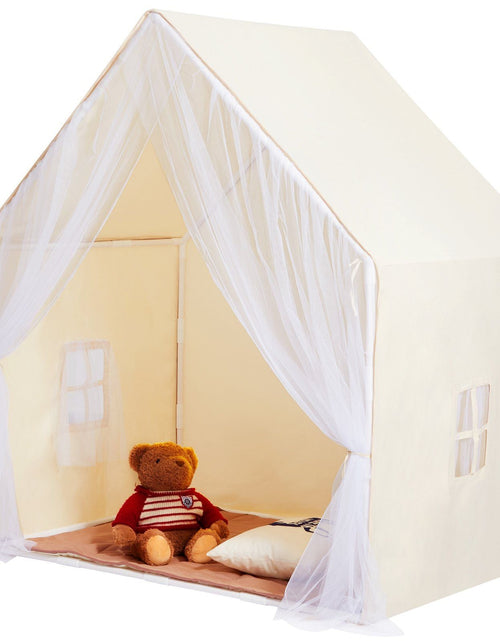 Load image into Gallery viewer, Kids Play Tent, Kids Tent for Kids 1-5 Years Old, Toddler Tent with Mat and Tent Lamp, Tent for Kids with Windows for Indoor and Outdoor, Yurt Tent for Boys and Girls, Beige
