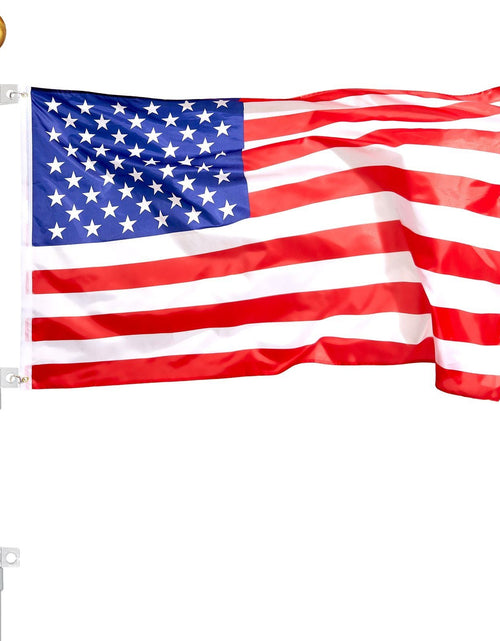 Load image into Gallery viewer, 25FT Telescoping Flag pole Kit, Heavy Duty Aluminum Alloy in Ground Flag Poles for Outside, 3 Display Modes Flagpole with 3x5 American Flag, Professional Accessories, Silver
