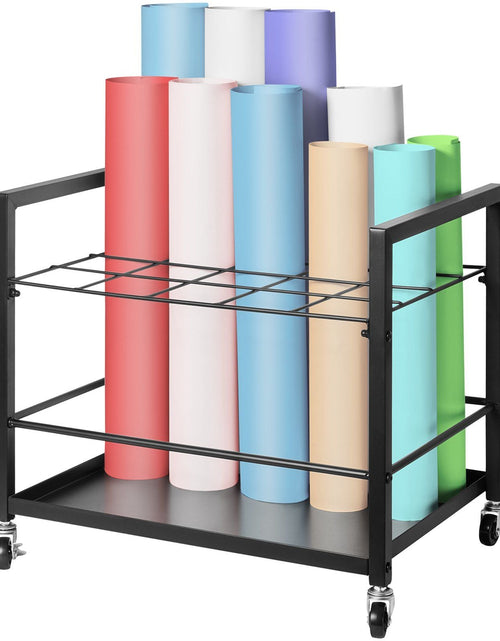 Load image into Gallery viewer, Blueprint Storage Rack 20 Slots Mobile Roll File Holder for Architectural
