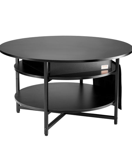 Lift Top Coffee Table 35.3" Round Coffee Table for Living Room Black