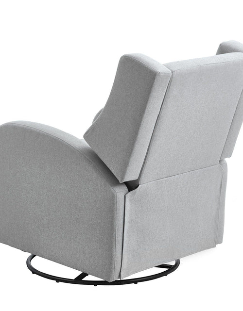 Load image into Gallery viewer, Electronic Power Recliner and Swivel Glider, 250 lbs Weight Capacity Swivel Glider Recliner Chair with USB Port, Polyester Surface Swivel Rocker Recliner for Living Room, Bedroom, Light Gray
