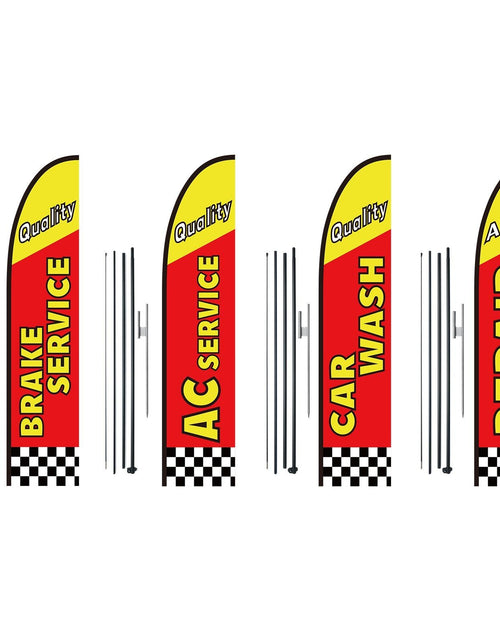 Load image into Gallery viewer, Auto Repair Advertising Feather Flag Kit Swooper Flags and Poles 16.3 FT
