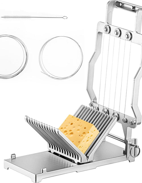 Load image into Gallery viewer, Cheese Cutter With Wire 1 cm &amp; 2 cm Cheeser Butter Cutting Blade Replaceable Cheese Slicer Wire, Aluminum Alloy Commercial Cheese Slicer with 304 Stainless Steel Wire Kitchen Cooking Baking Tool
