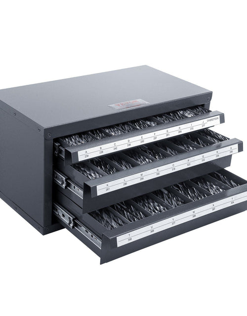 Load image into Gallery viewer, Drill Bit Dispenser Cabinet, Three-Drawer Drill Bit Organizer Cabinet for A to Z, Steel Drill Dispenser Organizer Cabinet with Labels, Stackable Drill Dispenser for Drill Bit Storage

