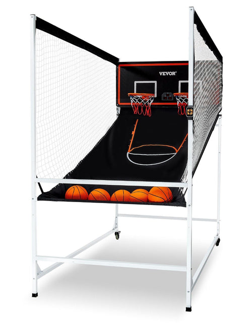 Load image into Gallery viewer, Arcade Cage Basketball Game, 2 Player Indoor Basketball Game, Home Dual Shot Sport with 5 Balls, 8 Game Modes, Electronic Scoreboard, and Inflation Pump, for Kids, Adults (Black &amp; White)
