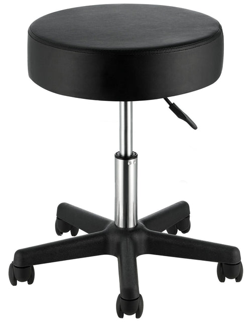 Load image into Gallery viewer, Rolling Stools with Wheels, 400 LBS Weight Capacity Adjustable Height Stool with Ultra-Thick Seat Cushion, Swivel Stools Chair for Salon, Bar, Home, Office, Tatoo, Medical, Massage, Black
