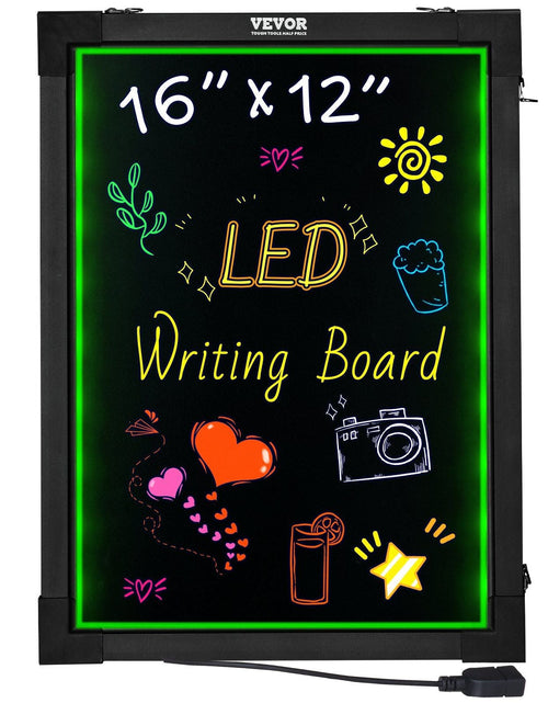 Load image into Gallery viewer, LED Message Writing Board, 16"x12" Illuminated Erasable Lighted Chalkboard, Neon Effect Menu Sign Board, Drawing Board with 8 Fluorescent Chalk Markers and Remote Control, for Home Wedding Shop
