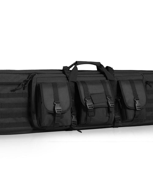 Load image into Gallery viewer, Tactical Range Bag, 42 inch Tactical Double Firearm Bag, Soft Outdoor Tactical Case with Lockable Zipper, Portable Handle &amp; Shoulder Strap, 3 Large Storage Pockets Tactical Range Case, Black

