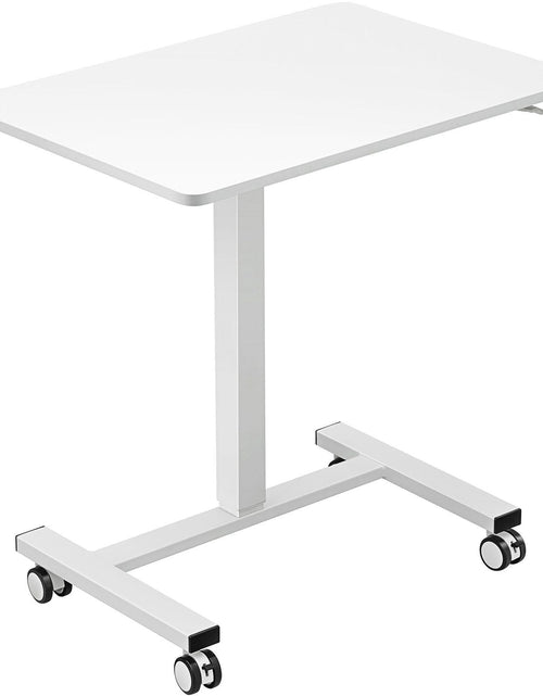 Load image into Gallery viewer, Mobile Standing Desk, 28"-44" Gas-Spring Height Adjustable Sit-Stand Desk, 4 360° Swivel Wheels (2 Lockable) Portable Rolling Laptop Table Computer Cart for Home Office School, 40LBS Loading
