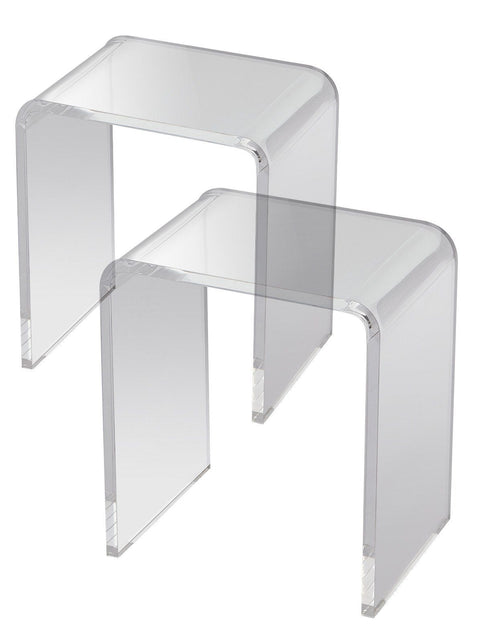 Load image into Gallery viewer, Acrylic End Table, 2 pcs C-Shaped Lucite Side Tables, Clear Acrylic Side Table for Drink, Food, Snack used in Living Room, Bedroom, and Study
