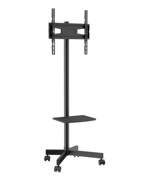 Load image into Gallery viewer, Mobile TV Stand, Mobile TV Cart for 23 to 60 inch TVs, Height Adjustable Portable TV Stand with Wheels, with A Tray for Audio-Visual Devices, Rolling TV Stand with Mount for Bedroom, Living Room
