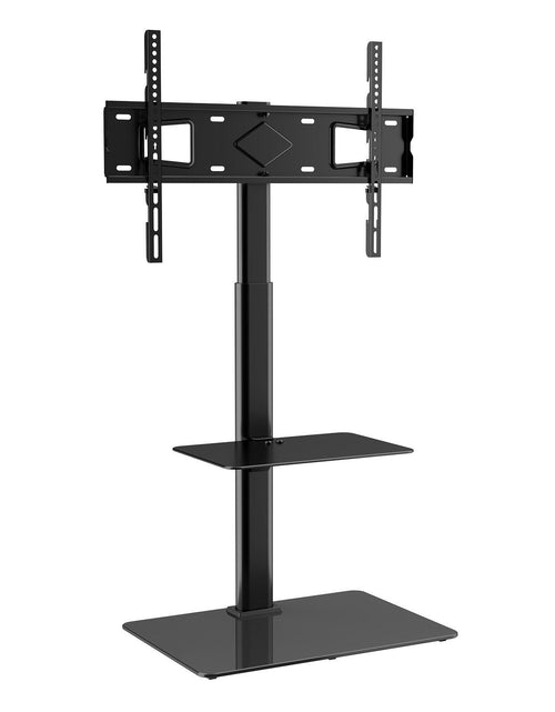 Load image into Gallery viewer, TV Stand Mount, Swivel Tall TV Stand for 32 to 65 inch TVs, Height Adjustable Portable Floor TV Stand with Tempered Glass Base for Bedroom, Living Room
