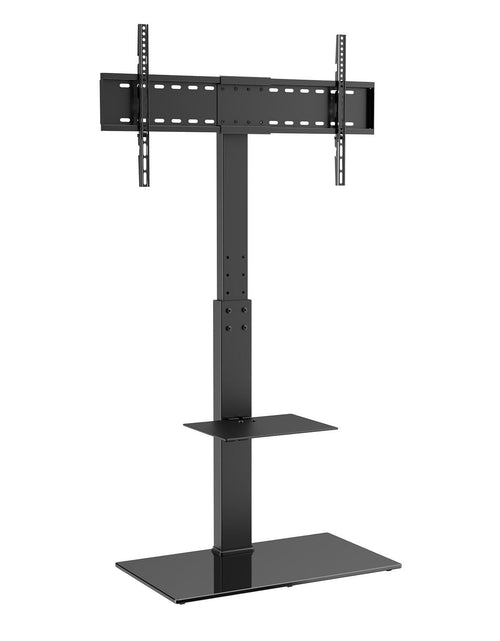 Load image into Gallery viewer, TV Stand Mount, Swivel Tall TV Stand for 32 to 85 inch TVs, Height Adjustable Portable Floor TV Stand with Tempered Glass Base for Bedroom, Living Room
