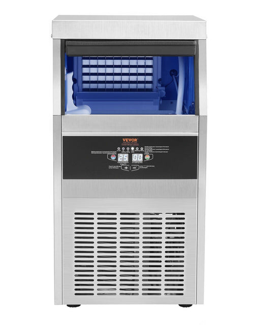Load image into Gallery viewer, 110V Commercial Ice Maker 110LBS/24H with 44lbs Storage Capacity Stainless Steel Commercial Ice Machine 40 Ice Cubes Per Plate Industrial Ice Maker Machine Auto Clean for Bar Home Supermarkets

