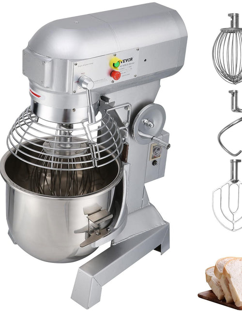 Load image into Gallery viewer, Commercial Food Mixer 15Qt 600W 3 Speeds Adjustable 110/178/390 RPM Heavy Duty 110V with Stainless Steel Bowl Dough Hooks Whisk Beater Premium for Schools Bakeries Restaurants Pizzerias
