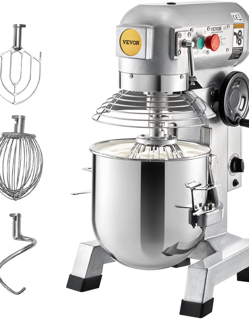 Load image into Gallery viewer, Commercial Food Mixer, 30Qt Commercial Mixer with Timing Function, 1100W Stainless Steel Bowl Heavy Duty Electric Food Mixer Commercial with 3 Speeds Adjustable 108/199/382 RPM

