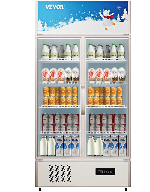 Load image into Gallery viewer, Commercial Refrigerator,Display Fridge Upright Beverage Cooler, Glass Door with LED Light for Home, Store, Gym or Office, (23 cu.ft. Double Swing Door)
