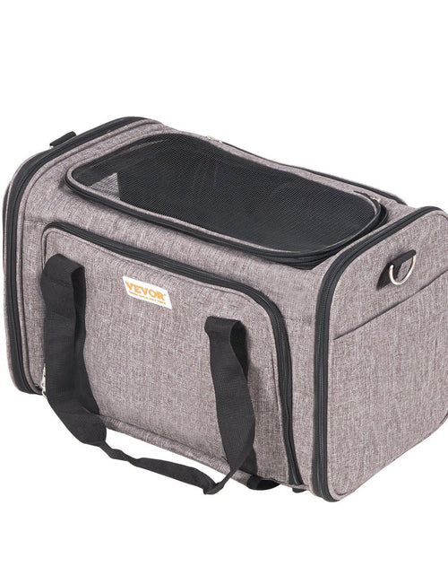 Load image into Gallery viewer, Cat Carrier with Wheels, Airline Approved Rolling Pet Carrier with Telescopic Handle and Shoulder Strap, Dog Carrier with Wheels for Pets under 25 lbs, with 1 Folding Bowl, Grey
