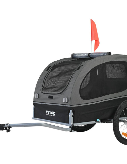 Load image into Gallery viewer, Dog Bike Trailer, Supports up to 88 lbs, Pet Cart Bicycle Carrier, Easy Folding Frame with Quick Release Wheels, Universal Bicycle Coupler, Reflectors, Flag, Collapsible to Store, Black/Gray
