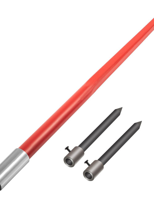 Load image into Gallery viewer, Hay Spear 49" Bale Spear 3000 lbs Capacity, Bale Spike Quick Attach Square Hay Bale Spears 1 3/4" Wide, Red Coated Bale Forks, Bale Hay Spike with Hex Nut &amp; Sleeve with 2 Stabilizer Spears
