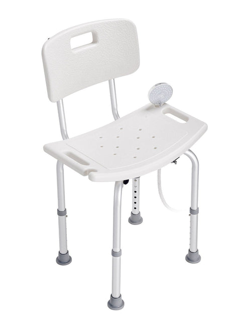Load image into Gallery viewer, Shower Chair, Shower Seat with Back, Adjustable Height Shower Stool, Shower Chair for Inside Shower Bathtub, Non-slip Bathroom Bench Bath Chair for Elderly Disabled Handicap, 350 lbs Capacity
