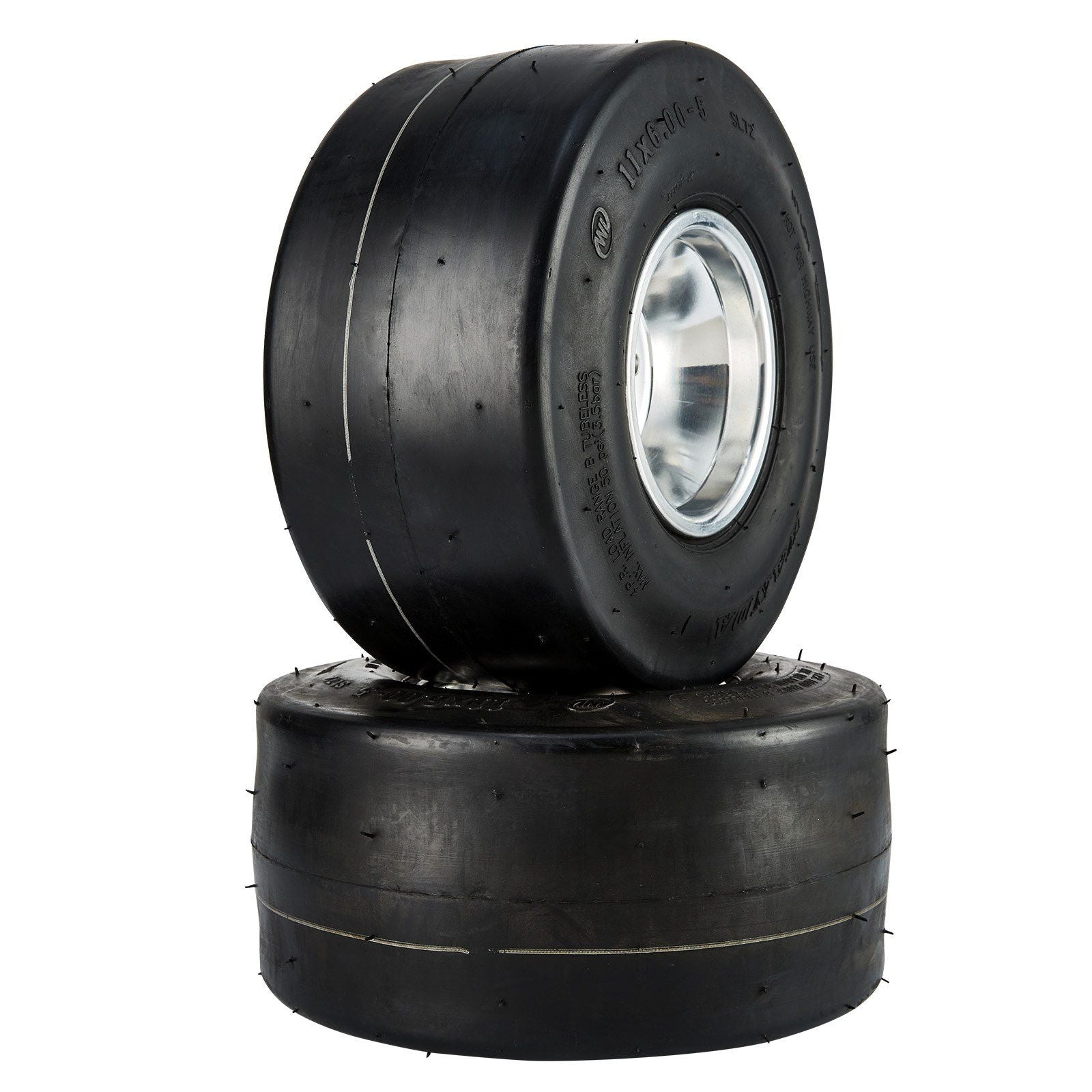 Go Kart Tires and Rims, 11x6-5" Go Kart Wheels, 2-Pack Rear Wheels, Aluminum Alloy Rims and Rubber Tires, Hub-Rim Fit Bolt Pattern 1.57 inch with 3 Bolt Holes, Replacement Pneumatic Tire