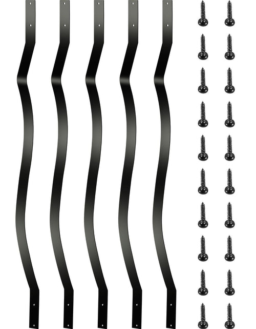 Load image into Gallery viewer, Deck Balusters, 51 Pack Metal Deck Spindles, 32.25"x1" Staircase Baluster with Screws, Iron Deck Railing for Wood and Composite Deck, Stylish Baluster for Outdoor Stair Deck Porch
