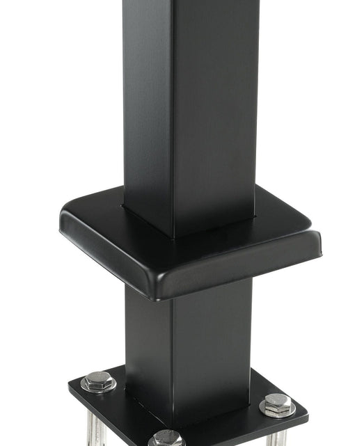 Load image into Gallery viewer, Cable Railing Post, 36" x 2" x 2" Steel Level Deck Railing Post Without Holes, SUS304 Stainless Steel Cable Rail Post, Stair Handrail Post with Horizontal and Curved Bracket, 1-Pack, Black
