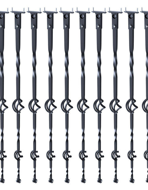 Load image into Gallery viewer, Staircase Metal Balusters, 44'' x 1/2" Galvanized Steel Decorative Banister Spindles, 10 Pack Deck Baluster with Hollow Double Baskets, Spiral Stair Railing with Shoes &amp; Screws
