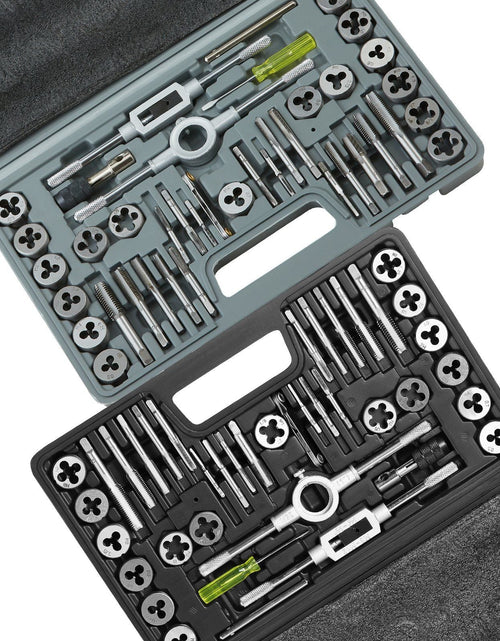 Load image into Gallery viewer, Tap and Die Set, 80-Piece Metric and SAE Standard, Bearing Steel Taps and Dies, Essential Threading Tool for Cutting External Internal Threads, with Complete Accessories and Storage Case
