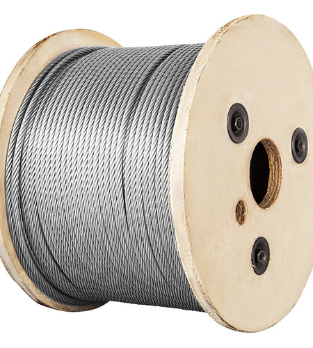 1/8 Stainless Steel Cable Railing 500ft, Wire Rope 316 Marine Grade, Braided Aircraft Cable 7x7 Strands Construction for Deck Rail Balusters Stair Handrail Porch Fence