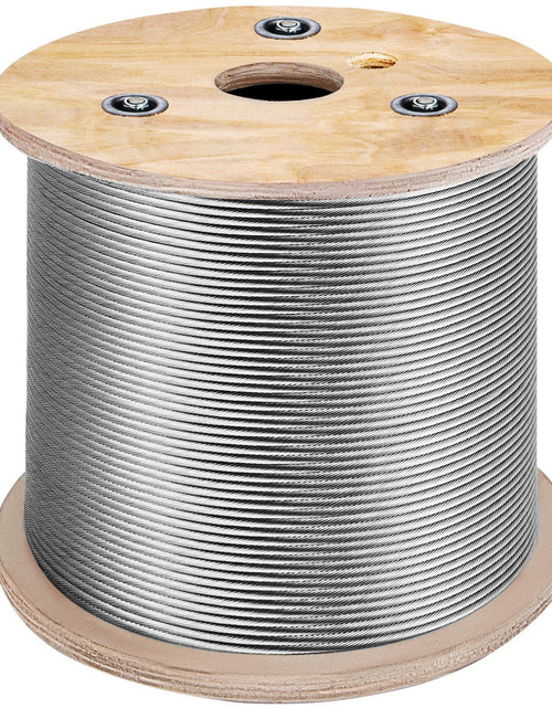 Load image into Gallery viewer, 3/16 Inch 7x19 Stainless Steel Aircraft Cable Reel 500FT Stainless Steel Cable T304 Wire Rope Winch Cable Replacement (T304)
