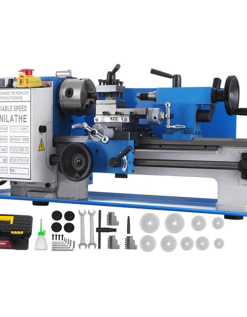 Load image into Gallery viewer, Metal Lathe 7 x 12 Inch, Precision Mini Metal Lathe 2250 RPM 400W Variable Speed, Mini Lathe Precision Bench Top Metal Working Lathe for Various Types of Metal Turning
