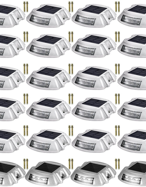 Load image into Gallery viewer, Driveway Lights 24-Pack Solar Driveway Lights Bright White with Screw Solar Deck Lights Outdoor Waterproof Wireless Dock Lights 6 LEDs for Path Warning Garden Walkway Sidewalk Steps
