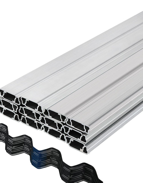 Load image into Gallery viewer, Spring Wire and Lock Channel,6.56ft Spring Lock &amp; U-Channel Bundle for Greenhouse, 20 Packs PE Coated Spring Wire &amp; Aluminum Alloy Channel, Plastic Poly Film or Shade Cloth Attachment w/Screws
