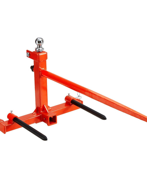Load image into Gallery viewer, 49" Hay Spear, Bale Spears 1600lbs Loading Capacity, Three-Point Hitch Tractor Attachment with 2pcs 17.5" Stabilizer Spears, Quick Attach Spike Forks
