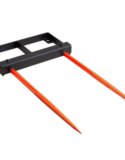 Load image into Gallery viewer, 49" Hay Spear, Bale Spears 3000lbs Loading Capacity, Skid Steer Loader Tractor Bucket Attachment with 2pcs 17.5" Stabilizer Spears and 60" Chain, Quick Attach Spike Forks
