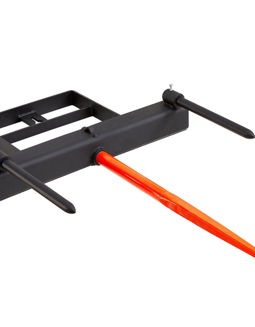 Load image into Gallery viewer, 39" Hay Spear, Bale Spears 1600lbs Loading Capacity, Skid Steer Loader Tractor Bucket Attachment with 2pcs 17.5" Stabilizer Spears and 60" Chain, Quick Attach Spike Forks
