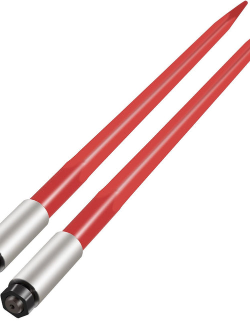 Load image into Gallery viewer, Pair Hay Spear 39" Bale Spear 3000 lbs Capacity, Bale Spike Quick Attach Square Hay Bale Spears 1 3/4", Red Coated Bale Forks, Bale Hay Spike with Hex Nut &amp; Sleeve for Buckets Tractors Loaders

