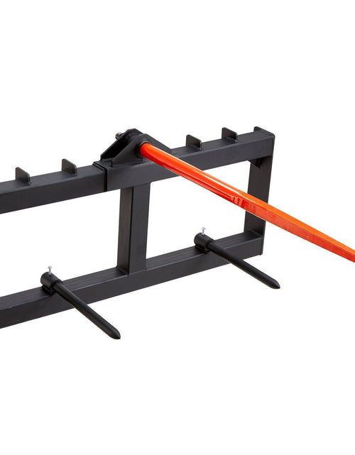 Load image into Gallery viewer, 49" Hay Spear, Bale Spears 1600lbs Loading Capacity, Skid Steer Loader Tractor Attachment with 2pcs 17.5" Stabilizer Spears, Quick Attach Spike Forks
