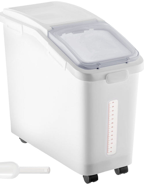 Load image into Gallery viewer, Ingredient Storage Bin, 11.4 Gallon Capacity Shelf Ingredient Bin, 280 Cup Flour Bins on Wheels Commercial Prosave Shelf-storage Ingredient Bin with Lid and Scoop Rice Bin for Kitchen White
