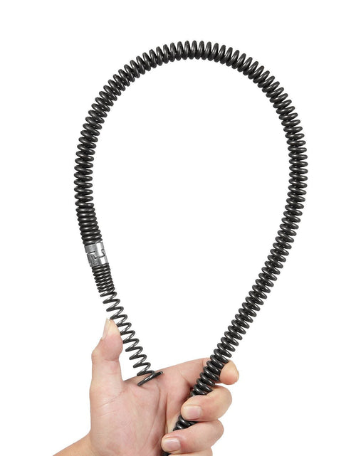 Load image into Gallery viewer, Drain Cleaning Cable 100 FT x 5/8 Inch, Professional Sectional Drain Cleaner Cable with 7 Cutters for 0.8" to 3.9" Pipes, Hollow Core Sewer Drain Auger Cable for Sink, Floor Drain, Toilet
