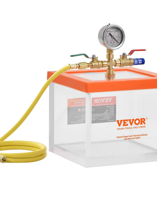 Load image into Gallery viewer, 2 Gallon Vacuum Chamber, Upgraded Multipurpose Acrylic Vacuum Degassing Chamber, Transparent Vacuum Chamber, for Resin Degassing, Silica Gel Degassing, Gypsum Degassing and Vacuum Extraction

