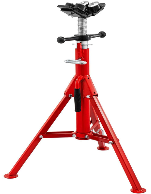 Load image into Gallery viewer, Pipe Jack Stand with 4-Ball Transfer V-Head and Folding Legs 1500LB Welding Pipe Stand Adjustable Height 28-52IN 1107A-type Pipe Jacks for Welding
