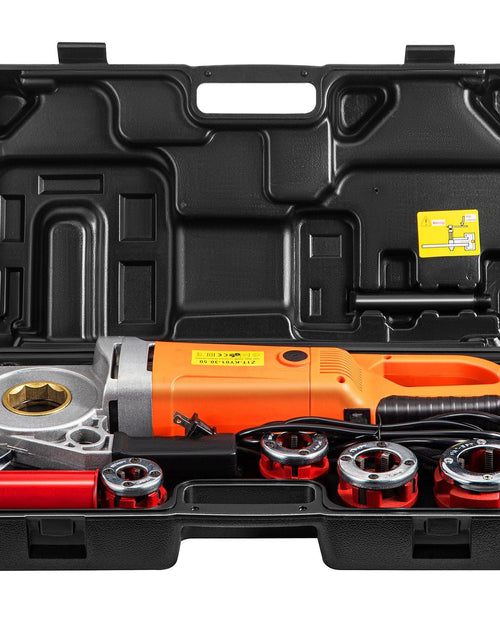 Load image into Gallery viewer, Electric Pipe Threader, 2300W Pipe Threading Machine with 4 Dies 1/2" - 1 1/4", 110V Hand-held Pipe Threader Machine with Copper Motor, Portable Electric Pipe Threading Kit with Carrying Case
