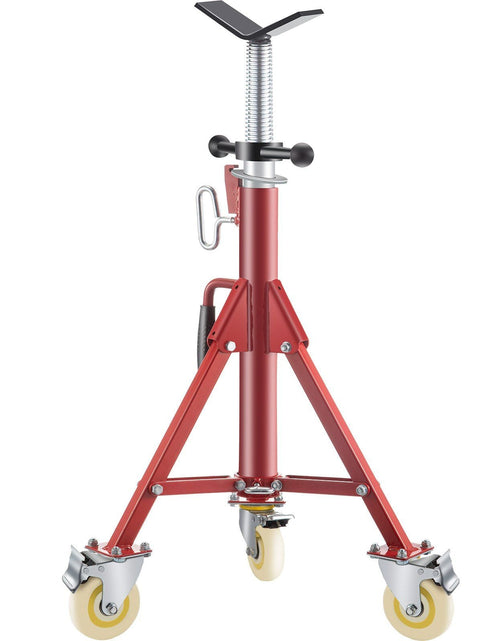Load image into Gallery viewer, Pipe Stand, Pipe Jack Stand, V Head Pipe Stand Adjustable Height 28-52 Inch, Pipe Jack Stands with Casters 882 LB, Folding Portable Pipe Stands 1/8 to 12 Inch Pipe Supporting, Steel Jack Stand
