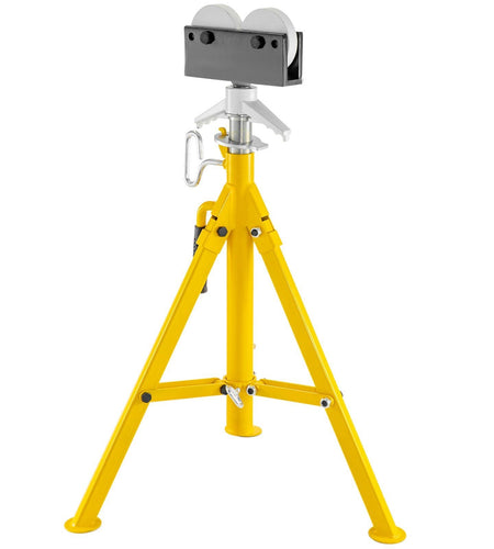 0.5-12 inch Roller Pipe Stand Adjustable Height 32"-55" Pipe 2500Lb Capacity Jack Stands Folding Portable High Folding Pipe Stand with Roller Head Fold A Trailer Jacks