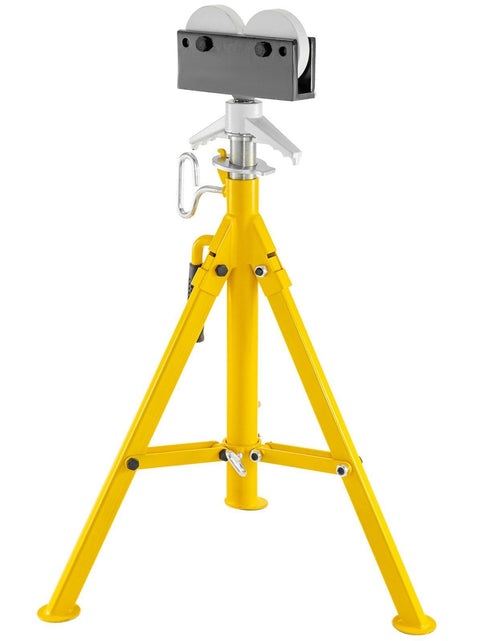 Load image into Gallery viewer, 0.5-12 inch Roller Pipe Stand Adjustable Height 32"-55" Pipe 2500Lb Capacity Jack Stands Folding Portable High Folding Pipe Stand with Roller Head Fold A Trailer Jacks
