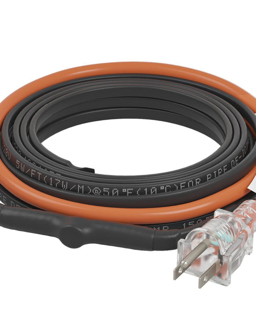 Load image into Gallery viewer, Self-Regulating Pipe Heating Cable, 18-feet 5W/ft Heat Tape for Pipes Freeze Protection, Protects PVC Hose, Metal and Plastic Pipe from Freezing, 120V
