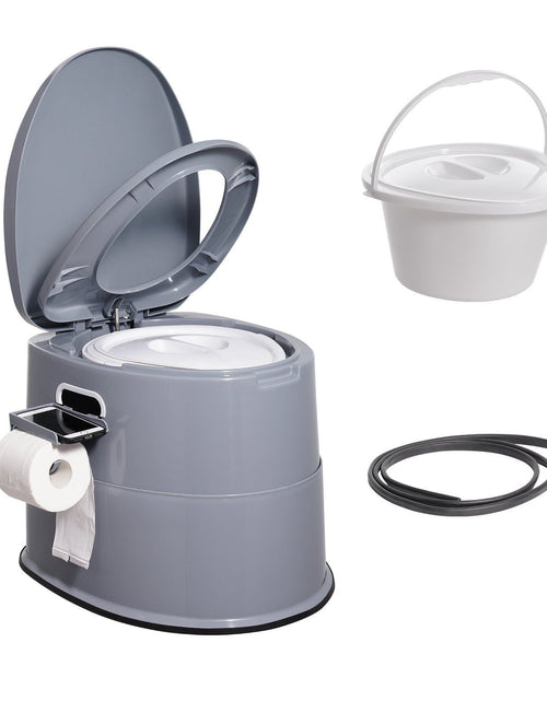 Load image into Gallery viewer, Portable Toilet for Camping, Porta Potty with 1.3 Gal Detachable Inner Bucket &amp; Removable Paper Holder, Commode with Dual Lids, Travel Toilet for Adults Kids Outdoor Camping Car Long Road Trips
